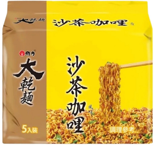 維力 大乾麵 沙茶咖哩風味 95g, 5包