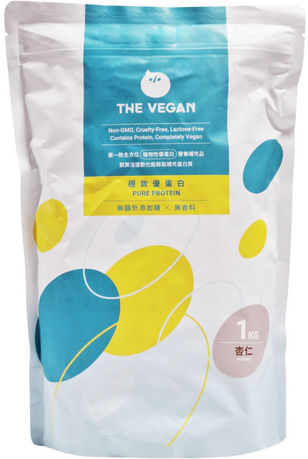 THE VEGAN 樂維根 極致植物優蛋白粉 無額外添加糖杏仁, 1kg, 1個