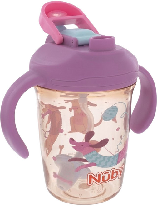 Nuby 雙飲學習杯, 臘腸狗, 1個, 240ml