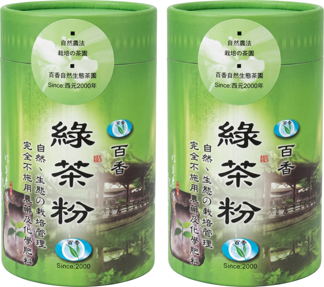 百香自然生態茶園 自然農法綠茶粉, 150g, 1套, 2個裝