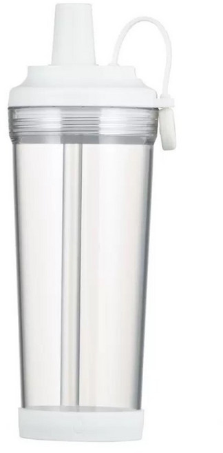 bebehome Tritan 850ml 可吸珍珠 磁吸吸管 磁吸提把 便攜 運動水壺/大容量飲料水壺 經典白 1個