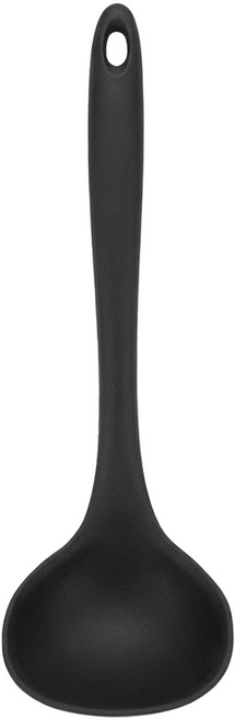 SiliPot 鉑金矽膠 湯匙 湯勺 不沾鍋廚具 耐熱 可熱水消毒 小(70 x 58 x 210mm) 石墨黑 1個