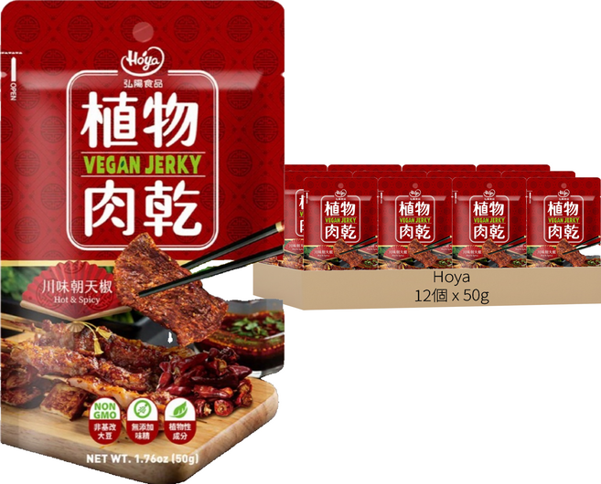 Hoya 弘陽食品 植物肉乾 川味朝天椒, 50g, 12個