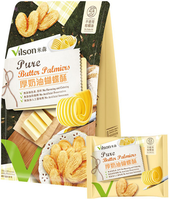 Vilson 米森 厚奶油蝴蝶酥 10包入, 10g, 1套