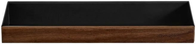 SHCJ 生活采家 免打孔壁掛胡桃木 大款(39.8 x 13 x 5.5cm 1層 黑色 廚房浴室廁所收納置物架