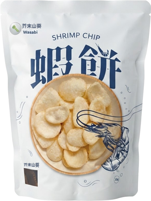 澎湖伯 芥末蝦餅, 50g, 1個
