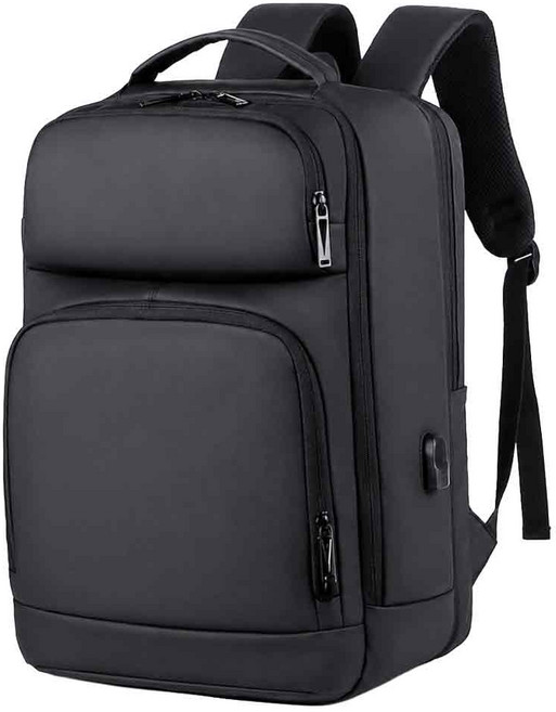 Wallaby 17吋黑曜商旅大容量可擴充防潑水多功能後背包/筆電包 SK2211BK, 黑色