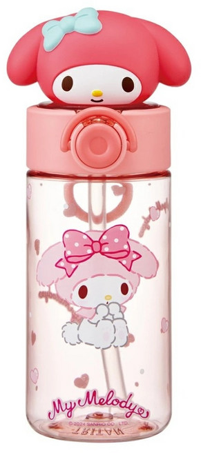 Skater 美樂蒂 大頭造型提環吸管水瓶, 粉色, 1個, 470ml