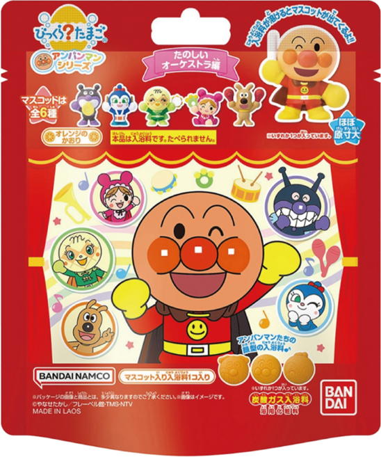 Bikkura Tamago 台灣公司貨 麵包超人歡樂交響樂篇入浴球 + 小公仔 款式隨機 BD164360, 75g, 1個