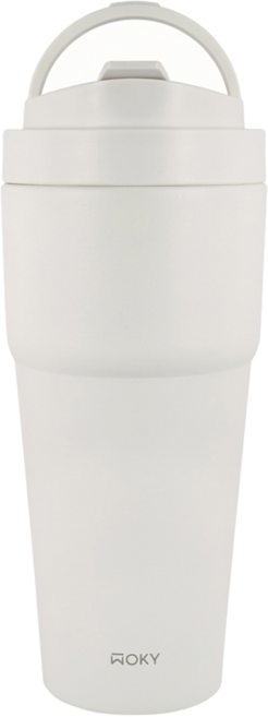 WOKY 沃廚 鈦陶瓷渾圓杯 + 2.0升級版上蓋, 橡白色, 1個, 770ml