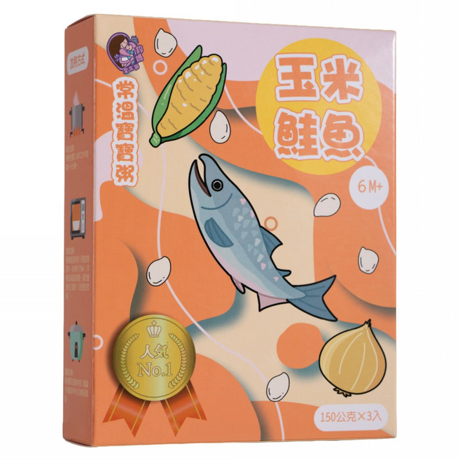 鈞媽御食堂 常溫寶寶粥, 450g, 1個, 玉米鮭魚