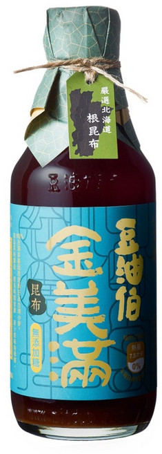 豆油伯 昆布金美滿釀造醬油, 1個, 300ml