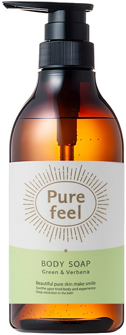 第一石鹼 Purefeel 綠茶馬鞭草香氛沐浴乳, 1個, 480ml