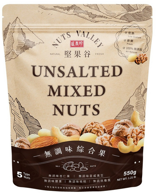 盛香珍 堅果谷 無調味綜合果, 550g, 1個