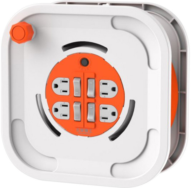 MAX STAR 太星電工 蓋安全 輪座延長線 15A 3P 4開 4孔 PT-912B-15, 白色, 1個, 15m