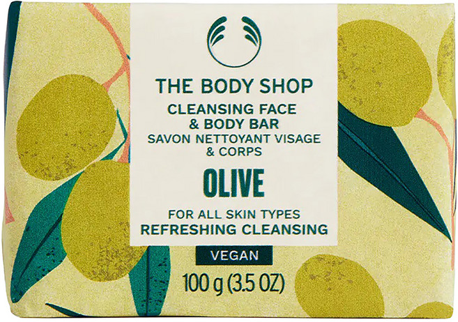 THE BODY SHOP 美體小舖 台灣公司貨 橄欖活化臉部&身體潔膚皂, 100g, 1個