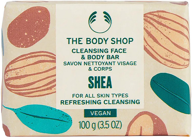 THE BODY SHOP 美體小舖 台灣公司貨 乳油木果修護臉部&身體潔膚皂, 100g, 1個