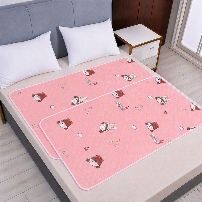 Sleep Club 寢聚 可水洗防水隔尿保潔墊2件組, 粉女孩, 1套