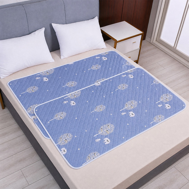 Sleep Club 寢聚 可水洗防水隔尿保潔墊2件組, 冬季藍, 1套