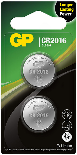 GP Batteries 超霸 鈕型鋰電池 CR2016, 1個, 2個裝