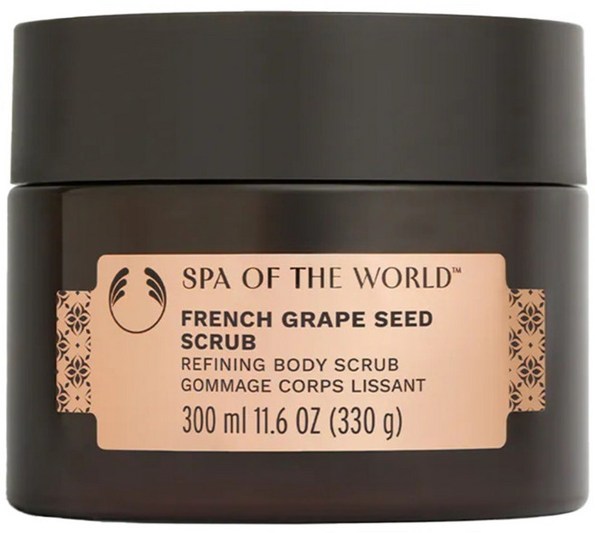 THE BODY SHOP 美體小舖 台灣公司貨 法國SPA葡萄籽淨化緊實身體磨砂膏, 1個, 300ml