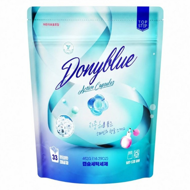 Topstep 3in1香氛洗衣膠囊 清新藍皂 33顆, 14g, 1個