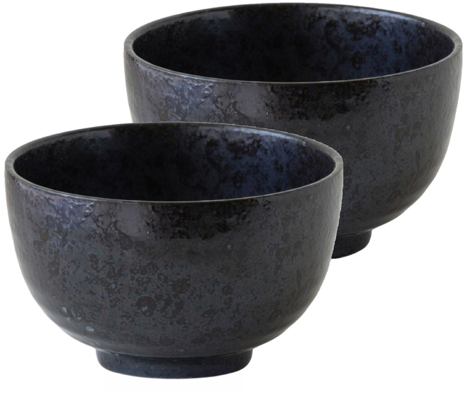 JUST HOME 日本製 美濃燒深邃黑6.5吋陶瓷麵碗 1100ml 5923-11A, 深邃黑, 2個