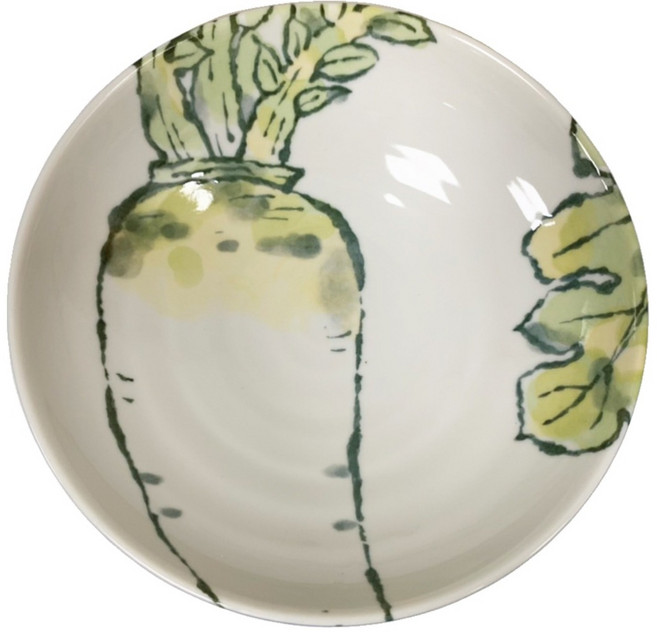 新食器 日本野菜湯盤, 白底, 1個
