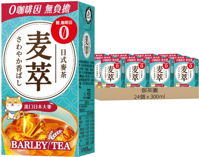 御茶園 麥萃無糖麥茶, 24個, 300ml