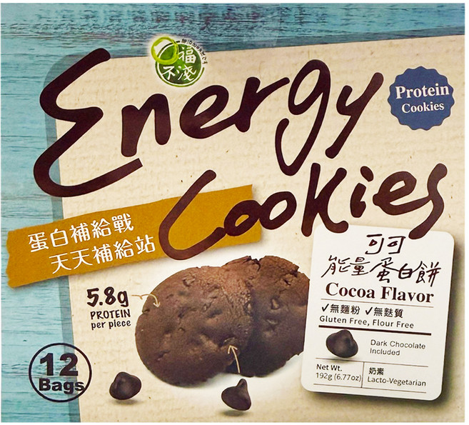 口福不淺 能量蛋白餅乾 可可, 192g, 1個