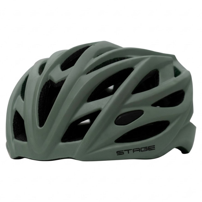 STAGE Roady系列 輕量單車安全帽 一體成型 橄欖綠 L(58~61cm) 1個 入門/通勤/學生/頭盔/自行車