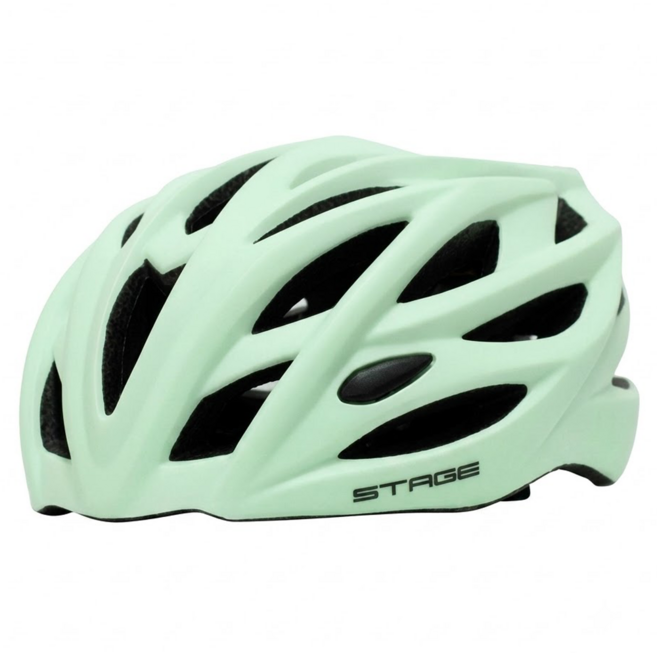 STAGE Roady系列 輕量單車安全帽 一體成型 消光蘋綠 M(56~58cm) 1個 入門/通勤/學生/頭盔/自行車