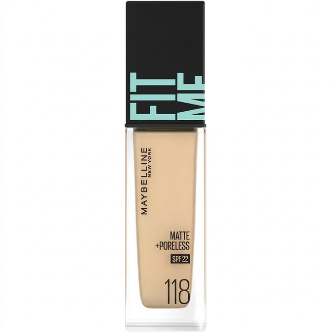 MAYBELLINE 媚比琳 FIT ME 反孔特霧粉底液 30ml, 118 Light Beige, 1個