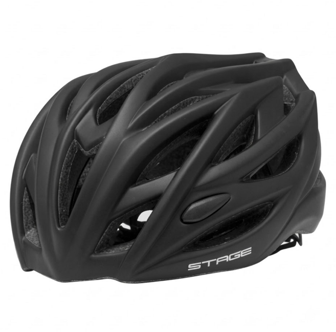 STAGE Roady系列 輕量單車安全帽 一體成型 消光黑 L(58~61cm) 1個 入門/通勤/學生/頭盔/自行車