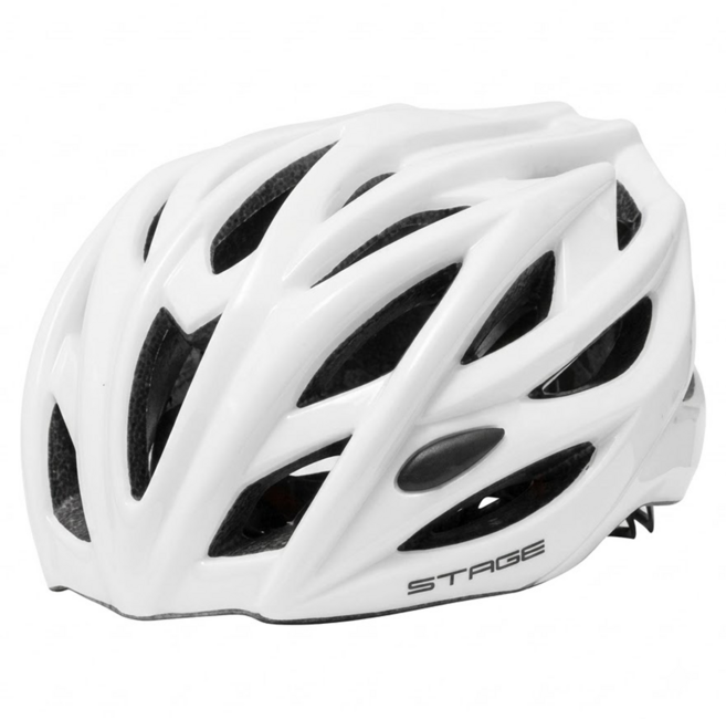 STAGE Roady系列 輕量單車安全帽 一體成型 亮面白 L(58~61cm) 1個 入門/通勤/學生/頭盔/自行車