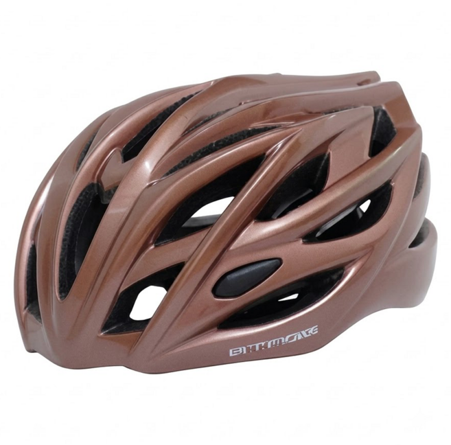 STAGE Roady系列 輕量單車安全帽 一體成型 金屬褐 L(58~61cm) 1個 入門/通勤/學生/頭盔/自行車