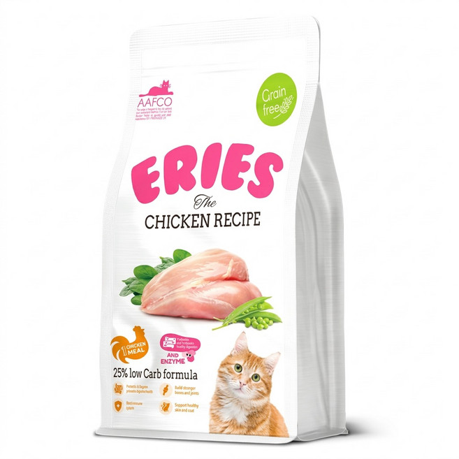 ERIES 伊瑞思 益生菌酵素無穀貓糧, 1kg, 1個, 雞