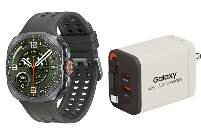 Samsung 三星 Galaxy Watch Ultra2 47mm LTE 附45W伸縮充電頭 顏色隨機, 鈦霧灰, 1.5吋, GPS+Cellular