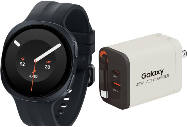 Samsung 三星 Galaxy Watch9 40mm 藍牙 附45W伸縮充電頭 顏色隨機, 星石灰, 1.3吋, GPS + 藍牙