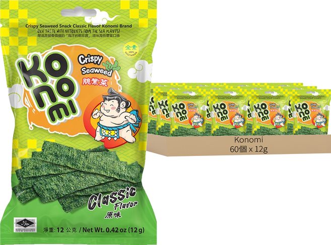 Konomi 相撲手 脆紫菜 原味, 12g, 60個
