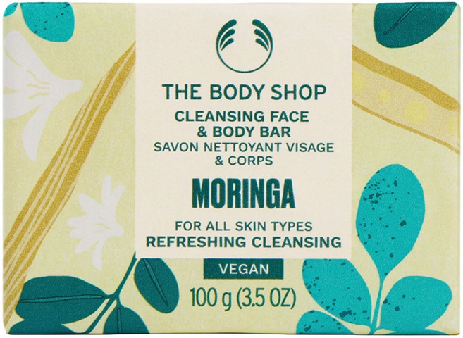 THE BODY SHOP 美體小舖 台灣公司貨 辣木籽更新臉部 身體潔膚皂, 100g, 1個