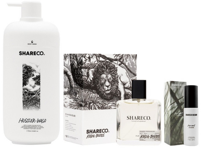 SHARECO 品牌明星組 大麻麝香香水 + 菸草香沐浴膠 + 去味空間噴霧, 1組