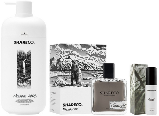 SHARECO 品牌明星組 極晝香水 + 雪松麝香沐浴膠 + 去味空間噴霧, 1組