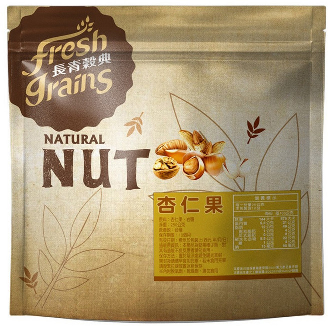 fresh grains 長青穀典 杏仁果, 250g, 1個