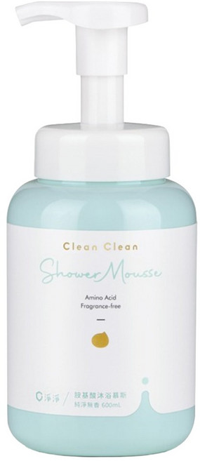 Clean Clean 淨淨 胺基酸沐浴慕斯 純淨無香 標準瓶, 1個, 600ml