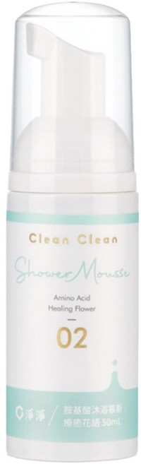 Clean Clean 淨淨 胺基酸沐浴慕斯 療癒花語 隨身瓶, 1個, 50ml