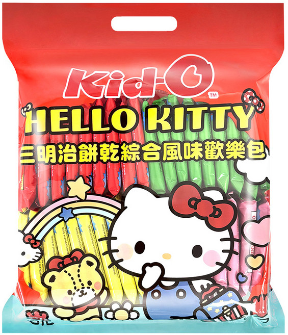 Kid-O 三明治餅乾綜合風味歡樂包 HELLO KITTY版, 1套, 奶油 9個 + 巧克力 9個 + 草莓 9個 + 檸檬 9個