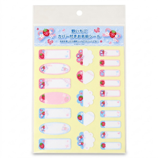 Mother garden 防水姓名貼, 草莓蝴蝶結, 1個, 1個裝
