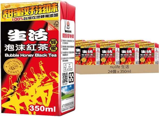 nulife 生活 泡沫蜂蜜紅茶, 24個, 350ml
