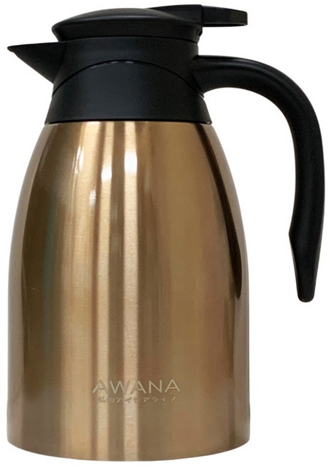 AWANA 樂活不鏽鋼真空保溫壺, 金色, 1個, 1.5L